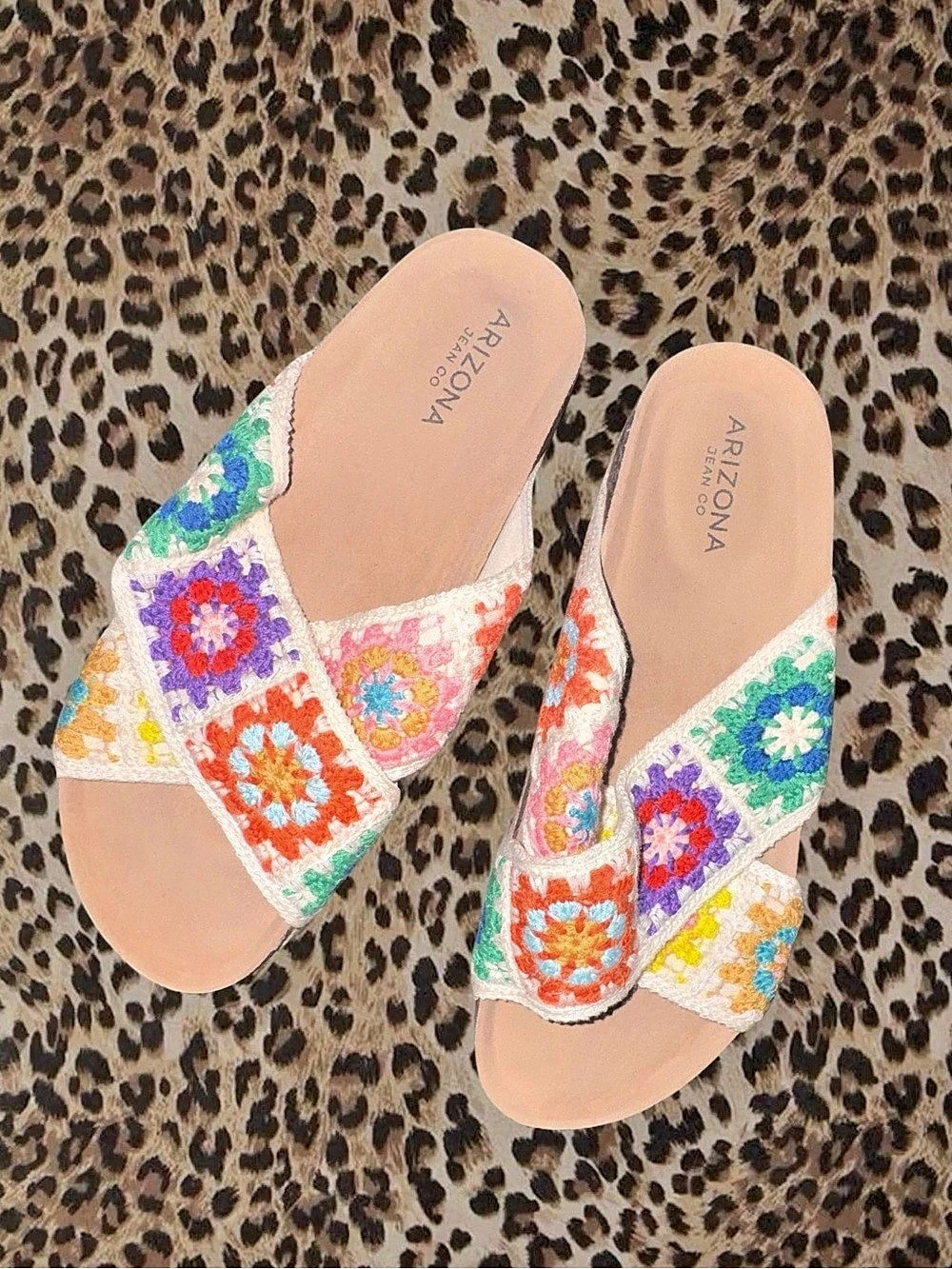 Arizona Embroidered Floral Espadrille Slides in Multi